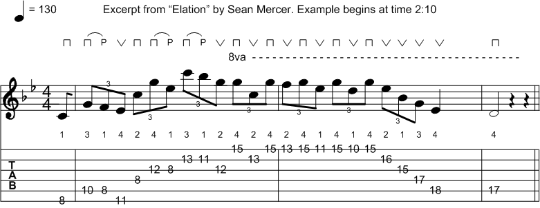Excerpt from "Eleation" by guitarist Sean Mercer from the CD "Electric Storm"