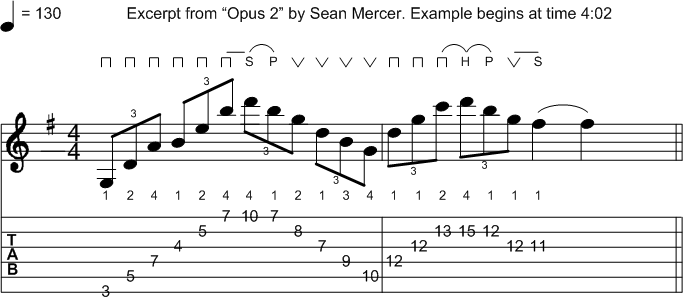 Excerpt from "Opus 2" by guitarist Sean Mercer from the CD "Electric Storm"